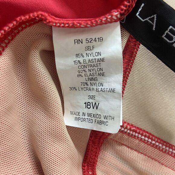 La Blanca Swim Tankini Top Size 18W Tummy Control Swimsuit Pink Ruched Padded - Picture 3 of 9